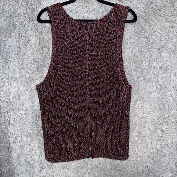 Habitat Textured Knit V-Neck Button Accent Sleeveless Vest Top Women's L - Picture 2 of 4